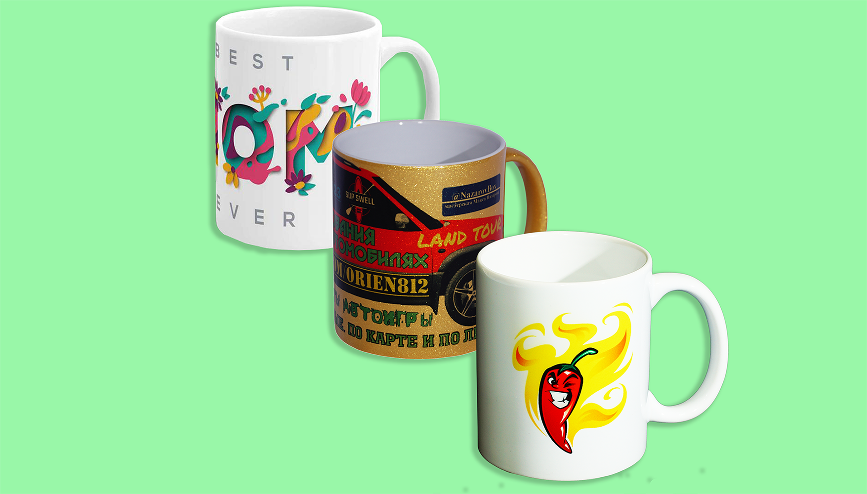 ружки, изготовленные на заказ: с печатью своих рисунков, логотипов, фото и надписей.