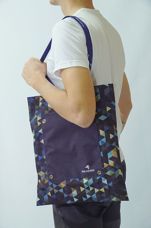 Тканевая сумка МОЛЛИ из ткани Рогожка с большим накладным карманом, с принтом