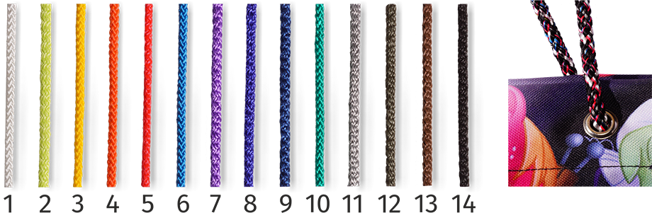 Цветовая гамма шнуров для ручек к сумкам шопперам Стиль