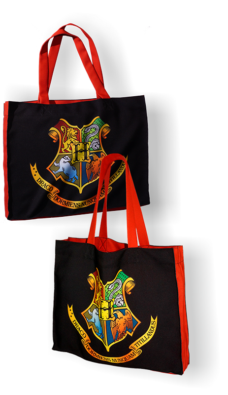 Тканевая эко сумка шоппер с широкими боковинами, напечатанными в цвет логотипов