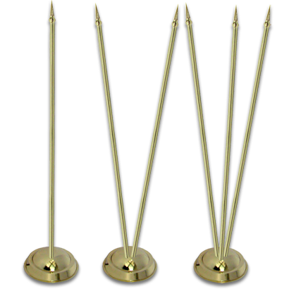 Пластиковая подставка для флажков золотая