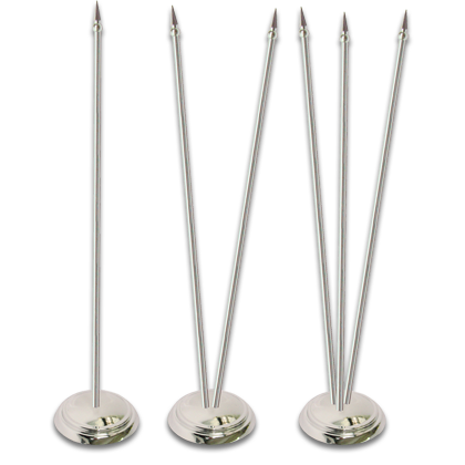 Пластиковая подставка для флажков серебряная