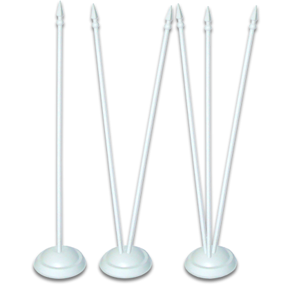 Пластиковая подставка для флажков белая