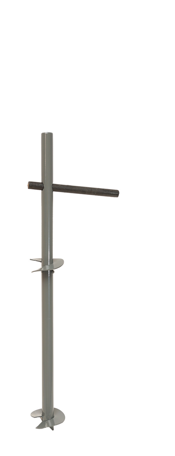 Винтовая свая с воротом для закручивания, серого цвета, под диаметр 20 мм