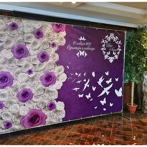 Пример баннера задника с печатью